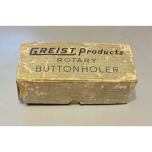 Vintage 1950s GREIST Products Rotary Buttonholer w/ 5 Templates in Original Box - Picture 2 of 8